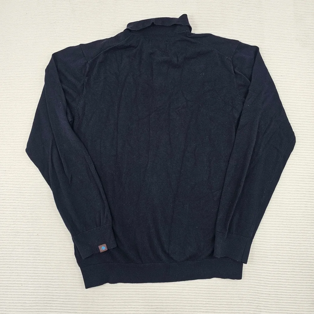 Scotch‎ & Soda Amsterdam Mens XXL Navy Blue Long Sleeve Polo Knit Sweater
